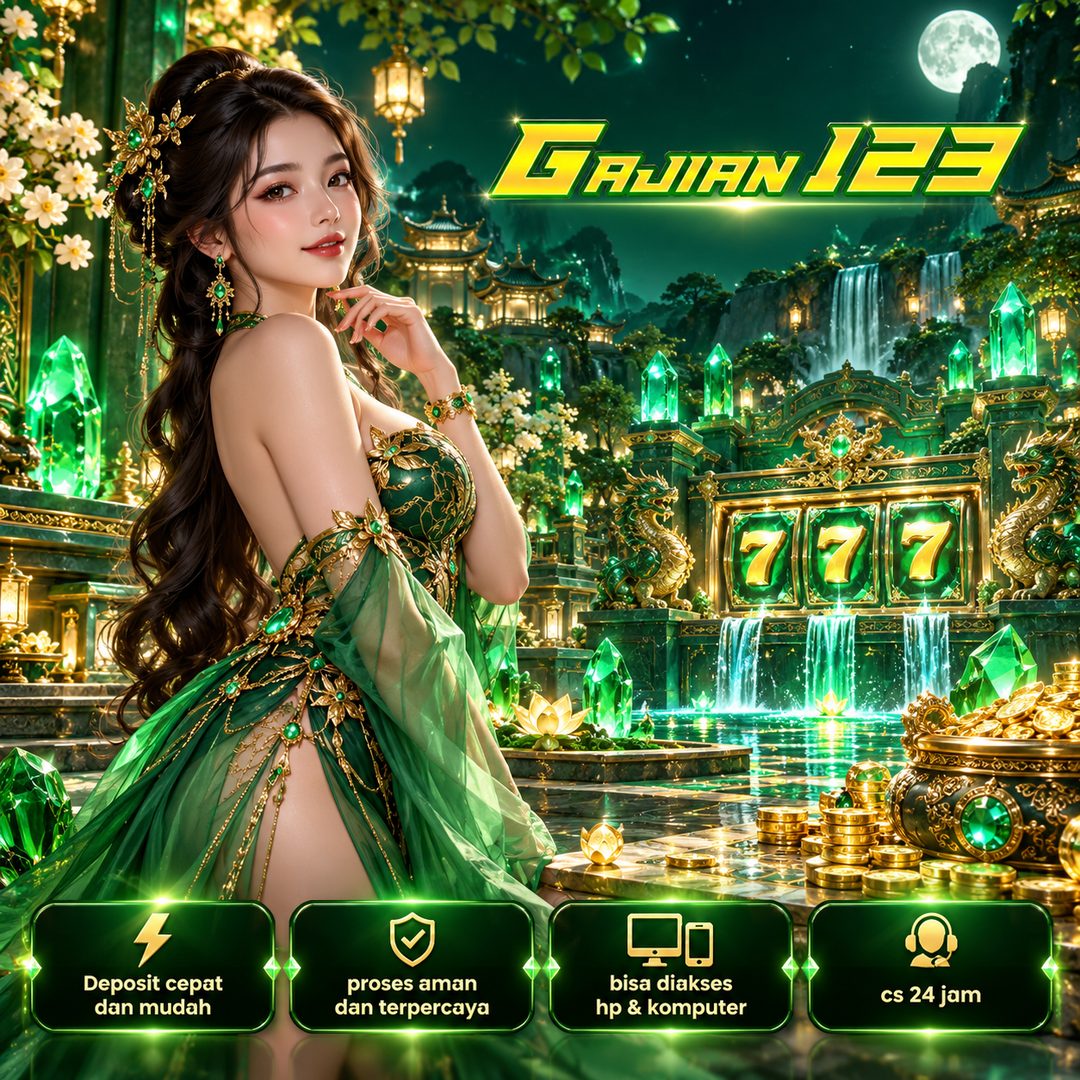 Visual GAJIAN123 suasana taman kristal hijau emas
